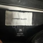 Current/Elliott Fused High Rise Stiletto Jeans Rocco Leather Piecing Black 26 Photo 5