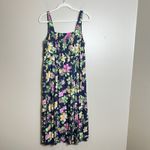 Old Navy  fit and flare dress large Floral Dark Midi Linen Wedding Coquette Girly Photo 8