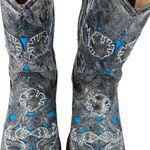 Corral  Snip Toe Boots Blue Gray Inlay Cowboy Angel Wing & Dove‎ Size 6.5M Photo 4