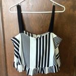 Sugar Lips Women’s Sugar + Lips Navy Striped Yacht Club Zip Back Top in size medium Photo 4