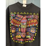 Hanes Vtg 90's Susan Costello Sweatshirt XL Black Totem Pole Aztec Indian Pop Art Photo 2