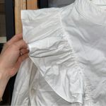 XiRENA Callie Blouse long sleeve ruffle button down shirt poplin White Photo 6