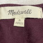 Madewell Short Sleeve Wrap Bodysuit Women's S Burgundy 100% Lyocell V-Neck NEW Photo 4