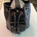 Dooney & Bourke  Black Leather Pull String Bucket Shoulder Handbag VINTAGE Photo 7