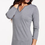 Toad & Co Smoke Lean Stripe Tamaya Dos Tunic Small Gray Photo 0