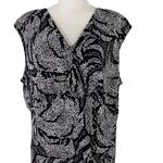 CHAPS Dress 24/24W Black Cream V-Neck Cap Sleeves Stretch New Photo 8