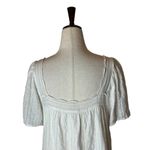 Rails  Ivory Metallic Strip Square Neck Flutter Sleeve Savon‎ Popover Blouse S Photo 3