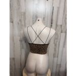 No Boundaries  Leopard Print Ribbed Crop Cami – Crisscross Back Stretchy Tank Top Photo 7