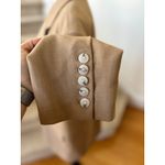 Maeve  Anthropologie Tan Boxy Oversize 90s 80s Style Three Button Blazer Photo 4