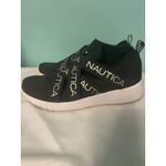 Nautica Crisscross Logo Straps Slip On Sneakers, Women's 9, "Patrika", Black Photo 3