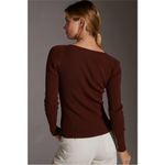 Anthropologie  Brown Ribbed Cut-Out Sweater Top Set - New - Medium Photo 2