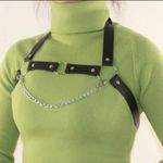 Black Harness Belt Overbust Chain O Rings New Photo 1