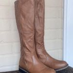 Charlotte Russe  boots faux brown leather riding style quilted pattern Photo 1