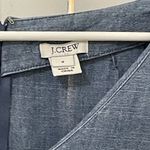 J.Crew Blue Chambray V-neck Tie Sleeve Shift Shirt Dress Ruffle Bow Denim Size 4 Photo 5