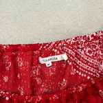 Tularosa Alexa Off The Shoulder Top Cherry Red Bandana Print Pom Poms Sz Medium Photo 6