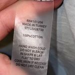 Soft Surroundings  Plunging Neck Line Faux Wrap Peplum Cotton Blue Top Photo 3