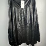 7 For All Mankind NWT Asymmetrical Hem Faux leather Midi Skirt Black size large Photo 0