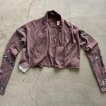 Anthropologie Evolve / Open-front Draped Sequined Cashmere Sweater / brown / small Photo 0