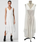 ALLSAINTS  Celeste Dress‎ Midi Maxi Sleeveless Handkerchief Hem White Size US 2 Photo 1
