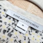 Diane Von Furstenberg  Silk Blend Floral Cardigan Sweater Black Yellow Medium Photo 8