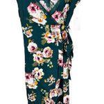 Charlotte Russe  Floral Green Cold Shoulder High Low Wrap Dress Size Small NWT Photo 4