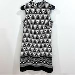 Black and white geometric print mock neck shift dress size 6 Photo 1