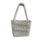 MNG MANGO White Beaded Double Strap Tote Bag Photo 2