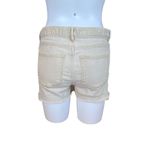 Ralph Lauren neutral cream women's size 6 ripped denim jean shorts button zip Photo 3