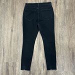 a.n.a  new approach Size 14 High Rise Jeans Jeggings Black Raw Cut Hem Button Up Photo 2