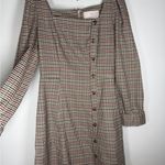 Gal Meets Glam Sz 10 Brooke Dress Plaid A-line Square Long Sleeves Pockets Prep Photo 11