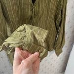 Free People Olive Stripe Oversized Top Photo 4