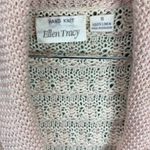 Ellen Tracy  Vintage Hand Knit‎ Pink/Cream Linen Sweater Size Small Photo 3