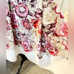 JUST TAYLOR Scuba Floral Pleated Dress with Exposed Back Zip and Pockets Sz 2 Pink Photo 3