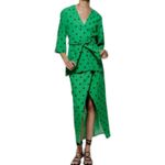 ZARA  Green Brown Polka Dot Midi Skirt Half Sleeve Top Set size S Blogger Fave Photo 1