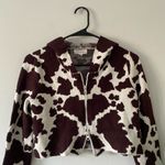 LA Hearts Brown White Cow Print Western Y2K Kelly Mini Double Zip Hoodie size S Photo 6