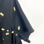 Quacker Factory  100% Cotton Black Embroidered Pineapples Front Zip Shacket 1X Photo 8