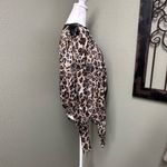 Poetry long sleeve asymmetrical open front leopard print sheer cardigan Photo 5