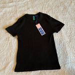 No Name Crewneck Tee Black Ribbed NWT NEW Small Photo 0