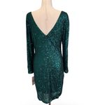 Nanette Lepore  Teal Sequin Long Sleeve Dress Photo 4