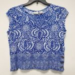 Rachel Zoe Medium 100% Linen Boho Indonesian Batik-Style Tropical Beach Coastal Photo 0