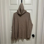 Aerie  V-Neck Hoodie Pullover Sweater Oversized Fit Tan Women's Size Small Photo 6