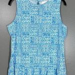 Stella Parker Women's Blue Patchwork Floral Sleeveless Top Photo 0