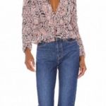 MISA Los Angeles Top Kesara Blouse in Snake Pink & Black Peplum Sz XS NWT Photo 3