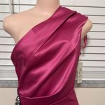 Eliza J  NWT Beaded Hot Pink One Shoulder Satin Cocktail Dress size 8 sequined Photo 6