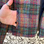 Christopher & Banks  Plaid Wool Blend Zipper Front Blazer Jacket LARGE Photo 4