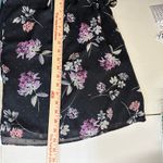 White House | Black Market WHBM Medium One Shoulder Blouse Whimsigoth Floral Purple Black Moody Midnight Photo 8