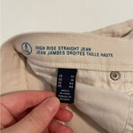 Lands' End Lands’ End women’s cream beige tan high rise straight denim jeans size 14 Photo 6