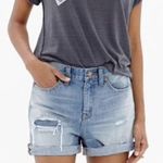 Madewell Denim Boyshorts Rip And Repair Edition Mid-Rise Jean Shorts Size 25 Photo 0