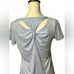 All In Motion  Workout Light Gray Short Sleeve Knot Back Tee Sz XL Photo 3