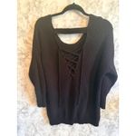 Torrid 3 Plus Size 3/4 Sleeve Cable Knit Back Cut Out Laced Sweater 3x 22 24 Photo 2